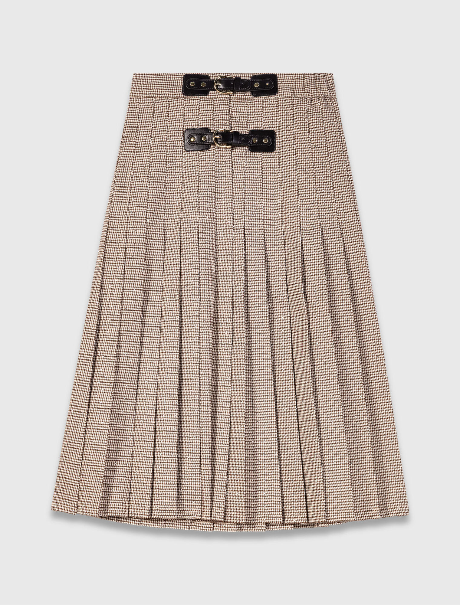 Falda midi plisada de cuadros