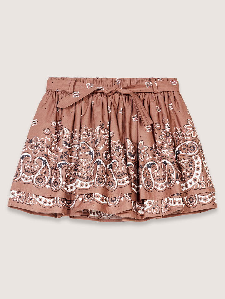 Minifalda estampada con pedrería