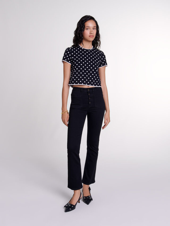 Top de punto jacquard 