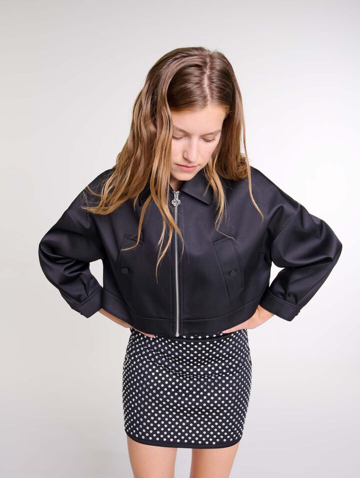 Falda corta con strass