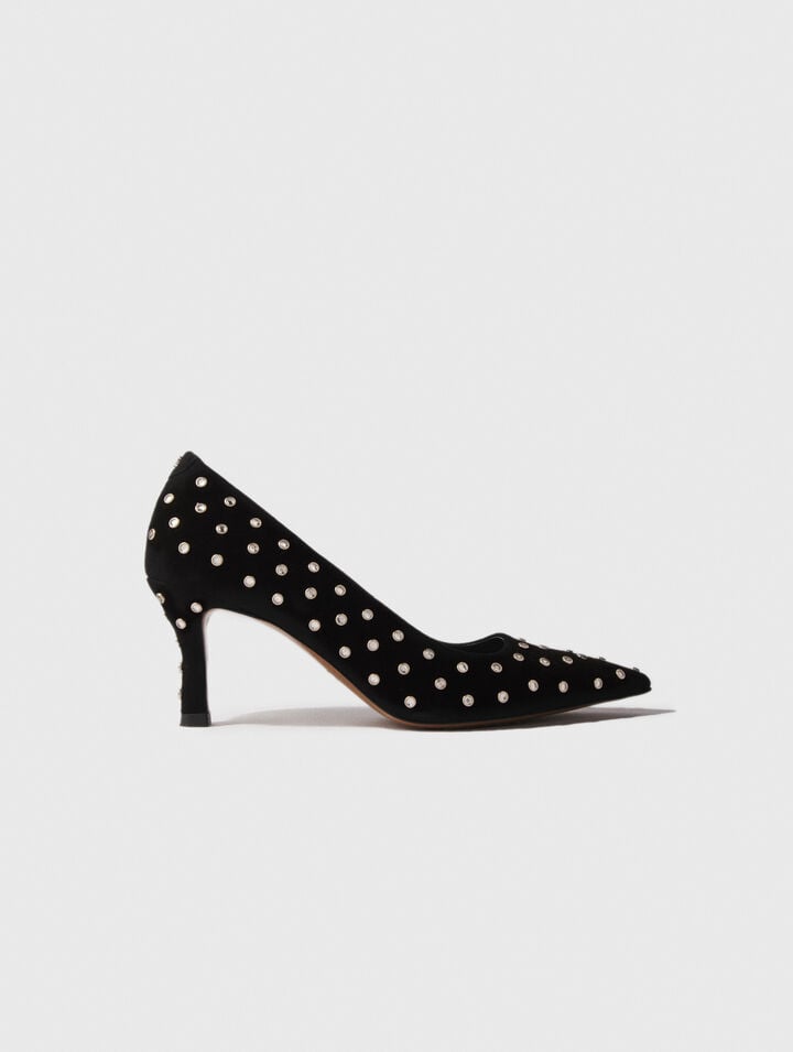 Tacones de punta fina con strass