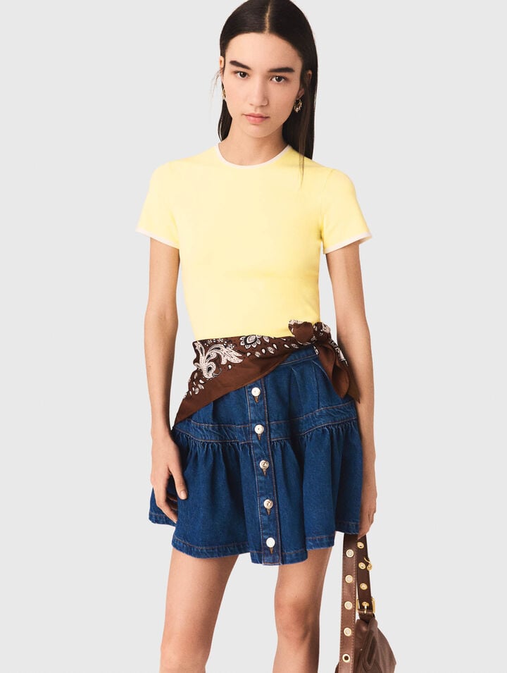 Jersey con corte redondo en espalda