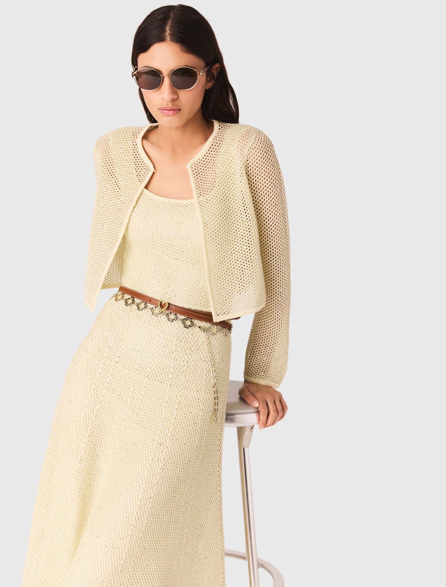 C&aacute;rdigan de punto con strass