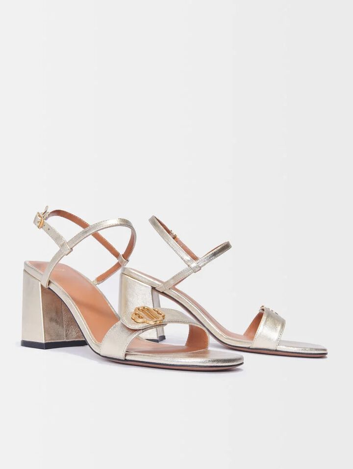 Sandalias de cuero metalizado