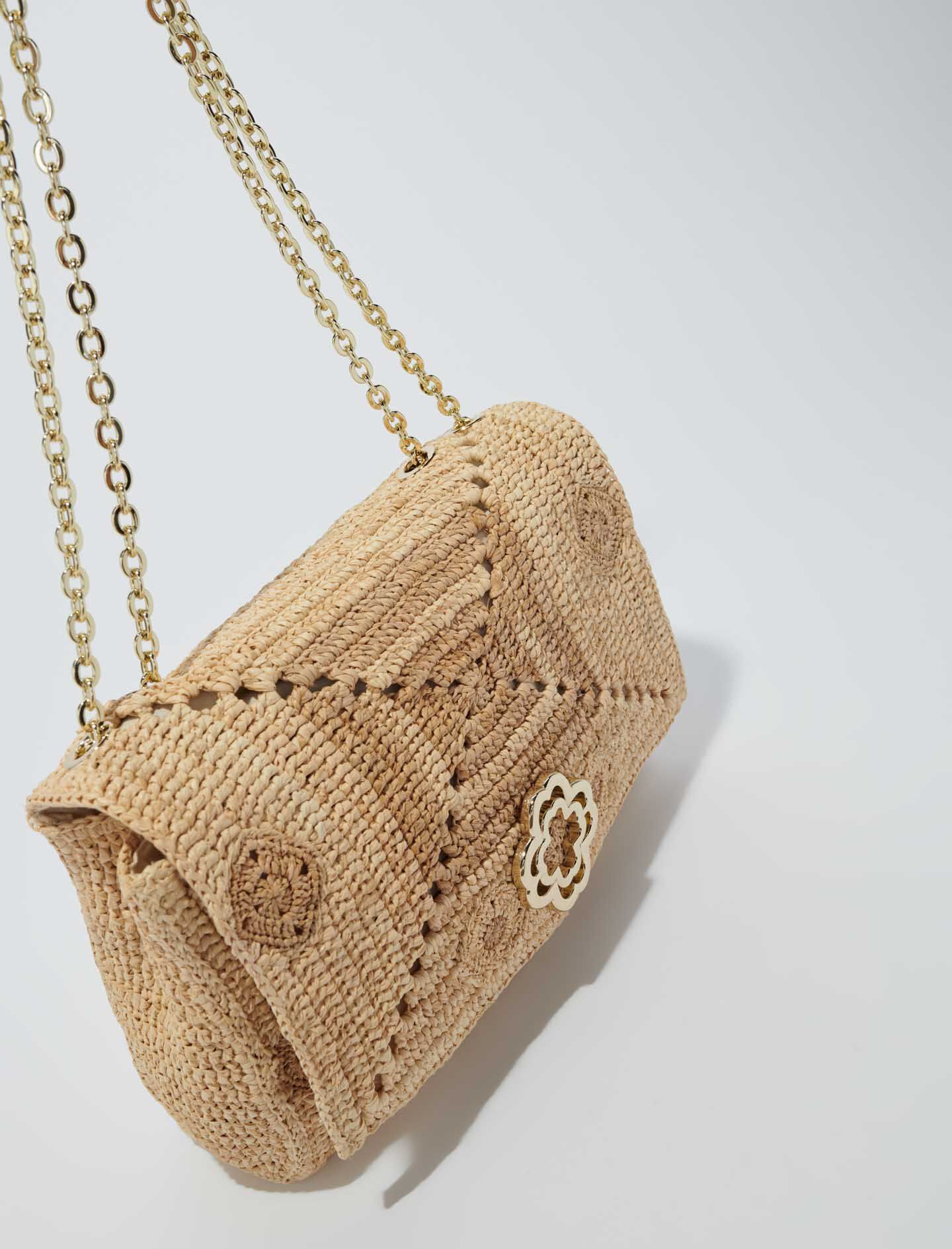 Bolso clover de rafia hecho a mano Bolsos Clover Maje
