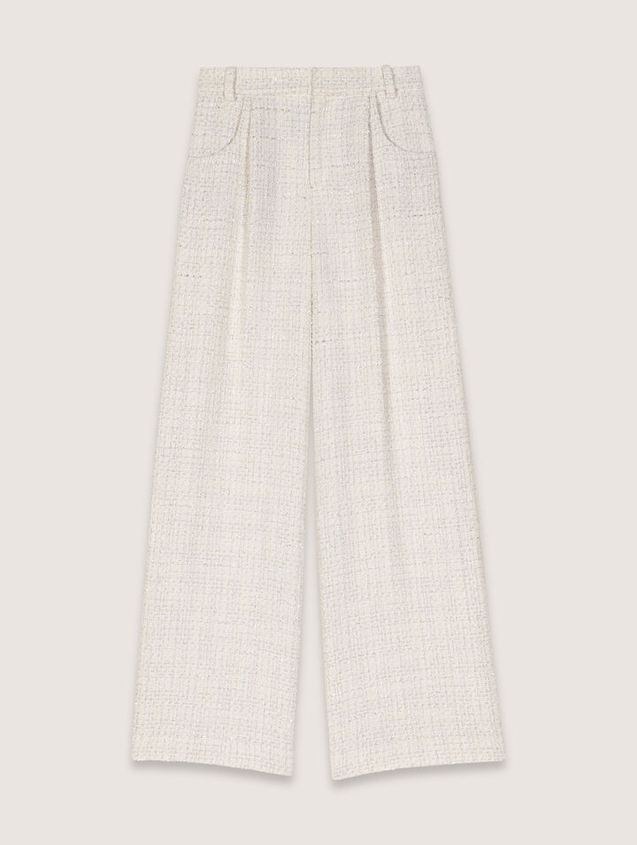 Pantalón ancho de tweed