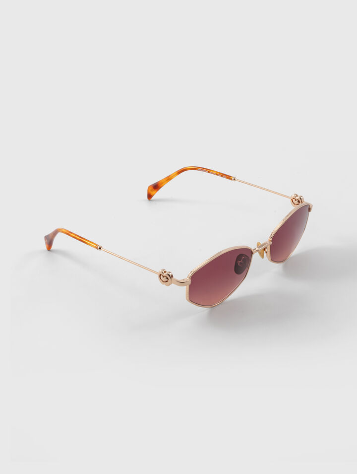 Gafas ovaladas facetadas de metal