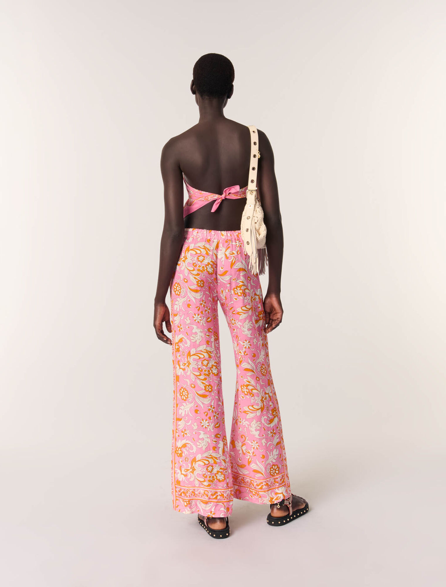 Pantalón de lino estampado