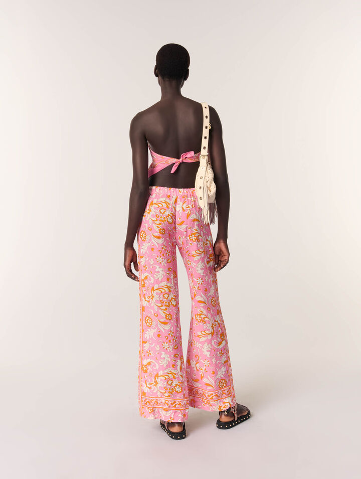 Pantalón de lino estampado