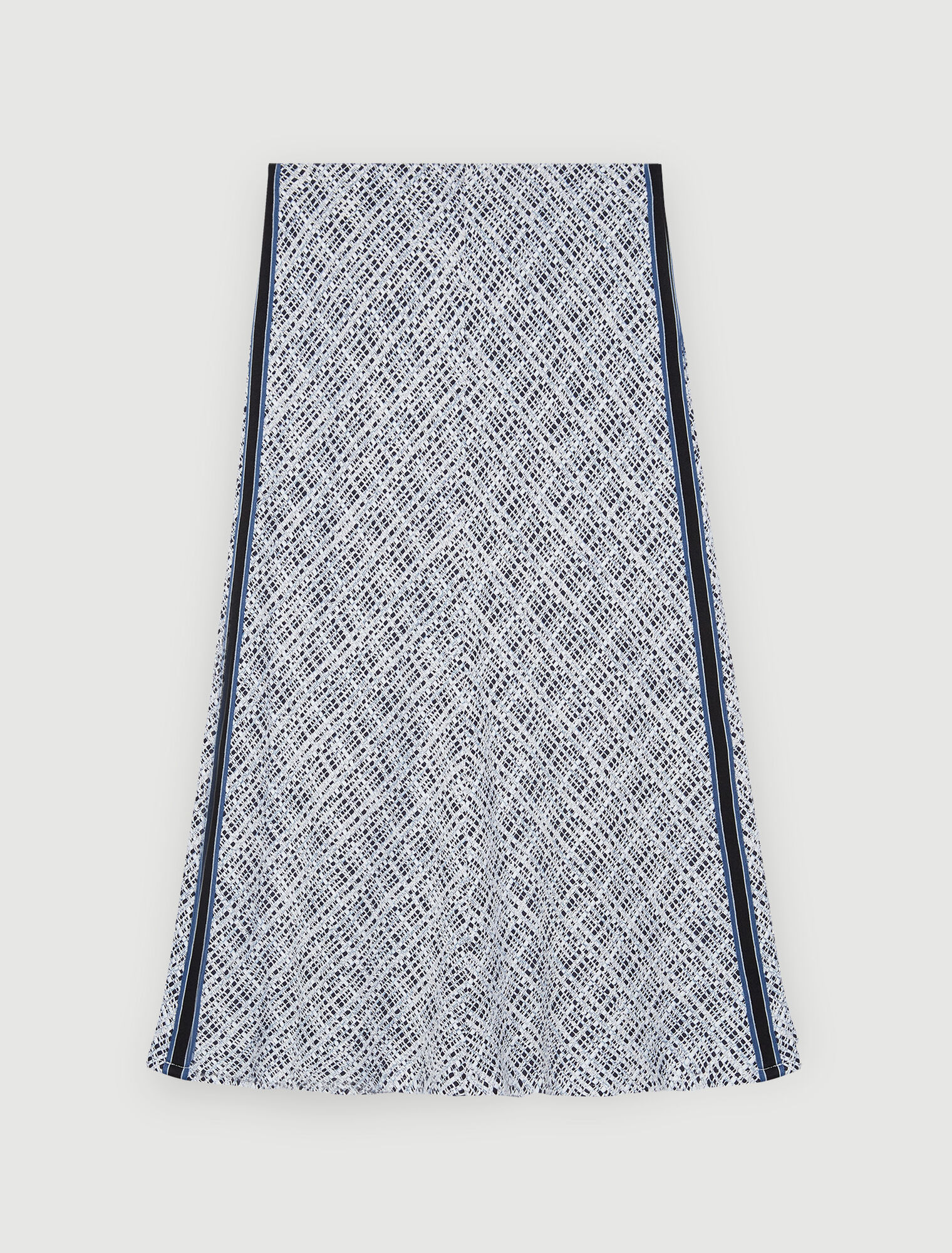 Falda midi de tweed