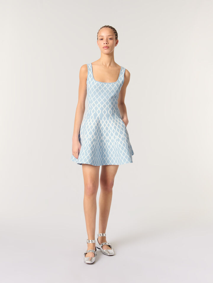 Vestido corto de punto jacquard