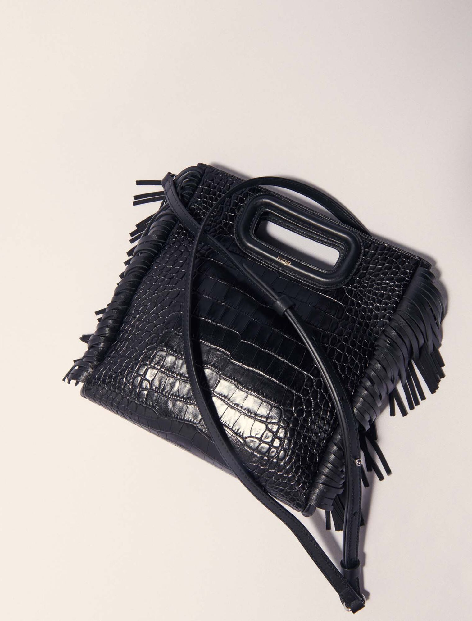 Bolso M de piel efecto cocodrilo