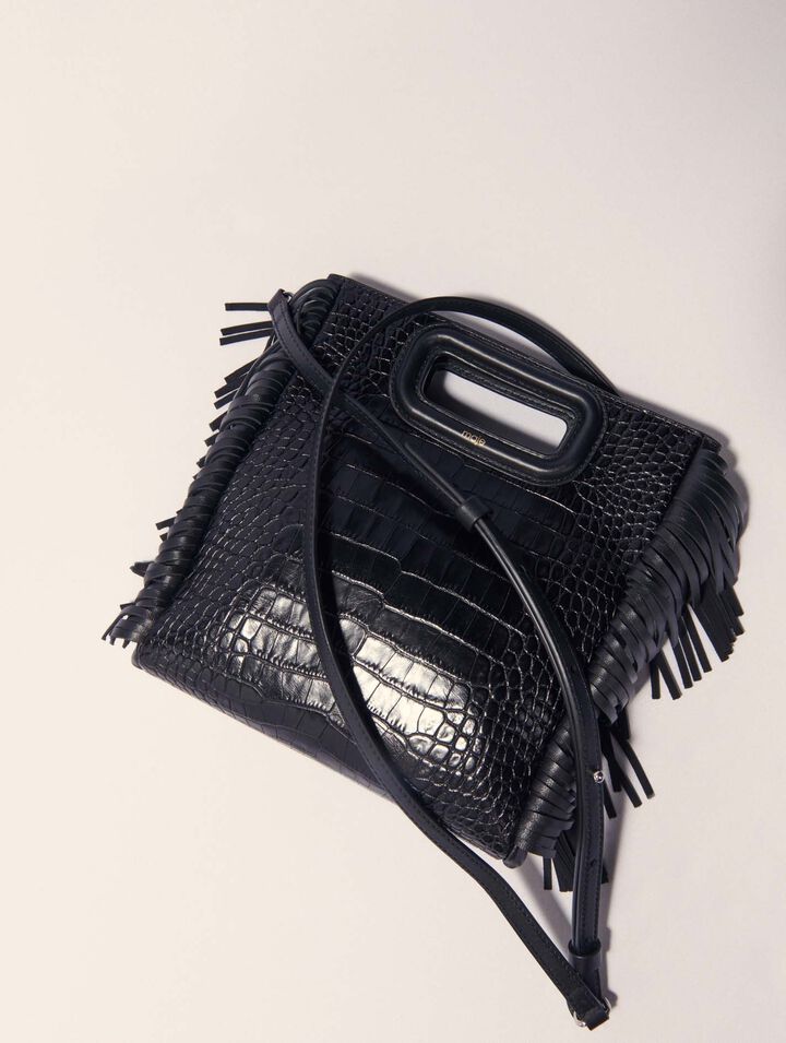 Bolso M de piel efecto cocodrilo