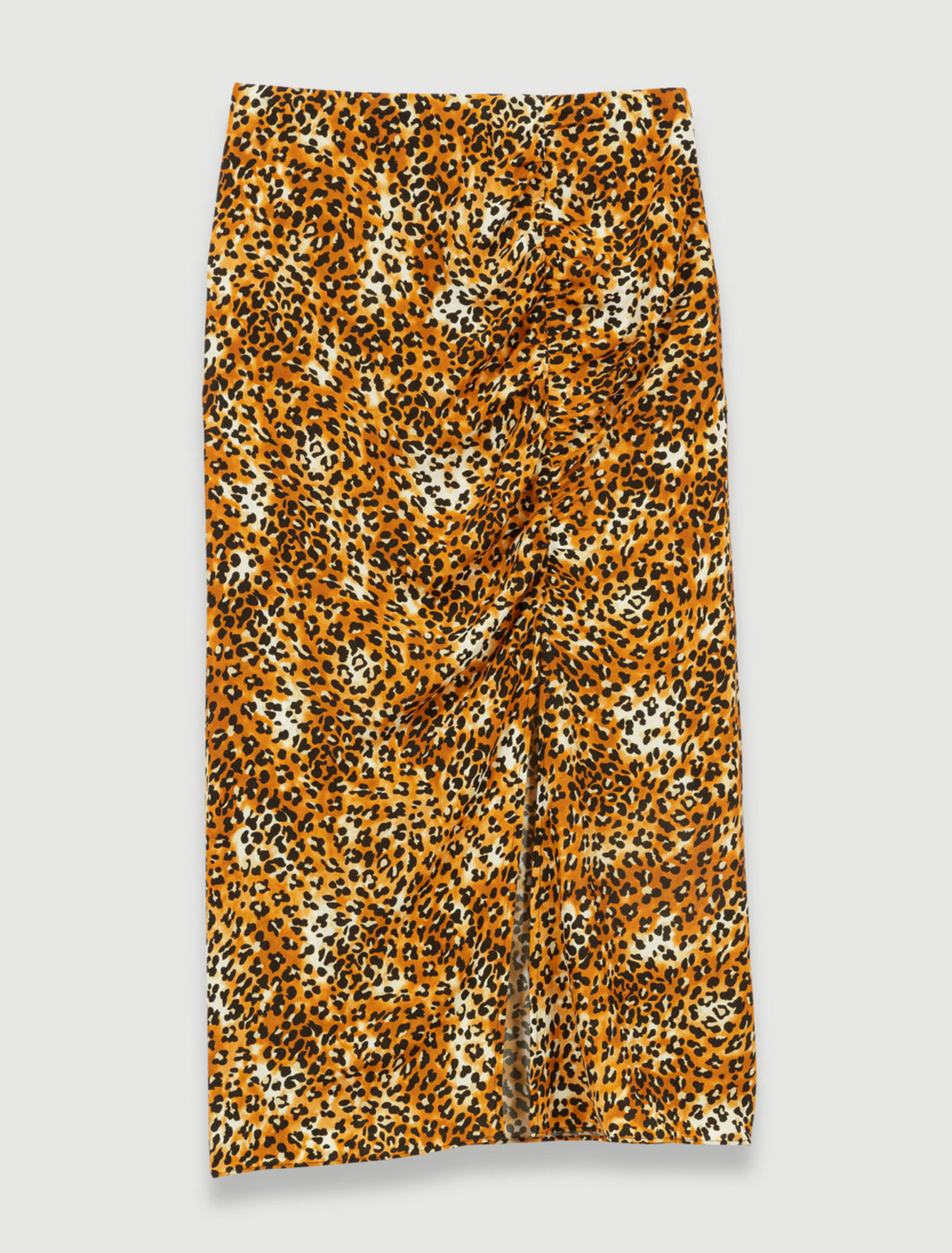 Falda midi con estampado de leopardo