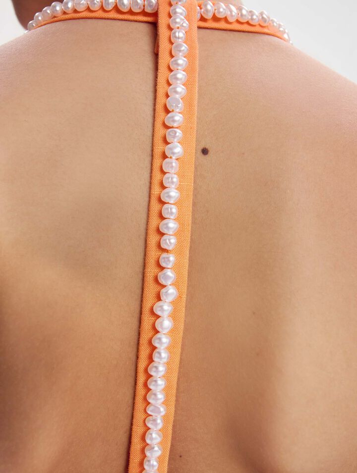 Vestido corto de lino