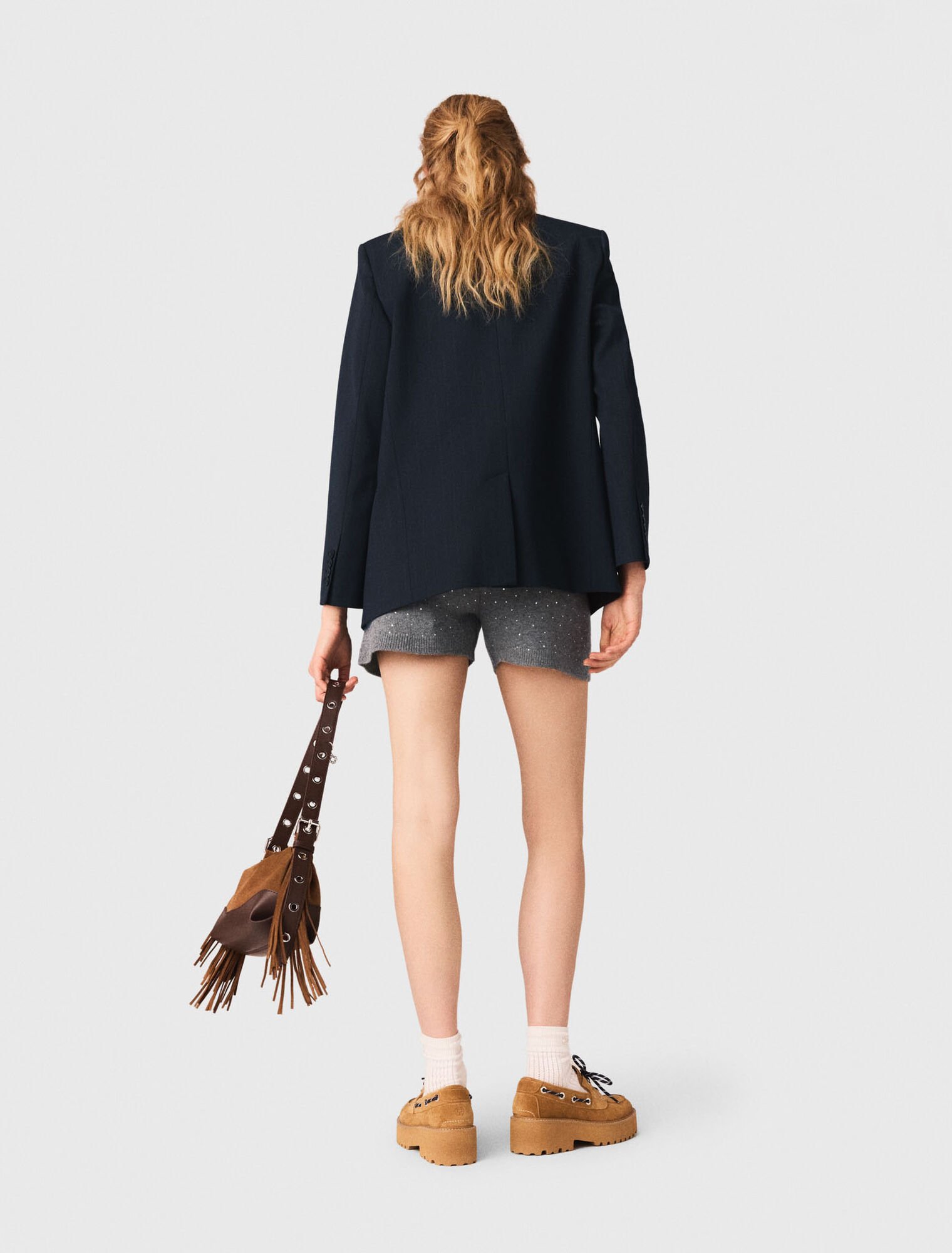 Short de punto con strass