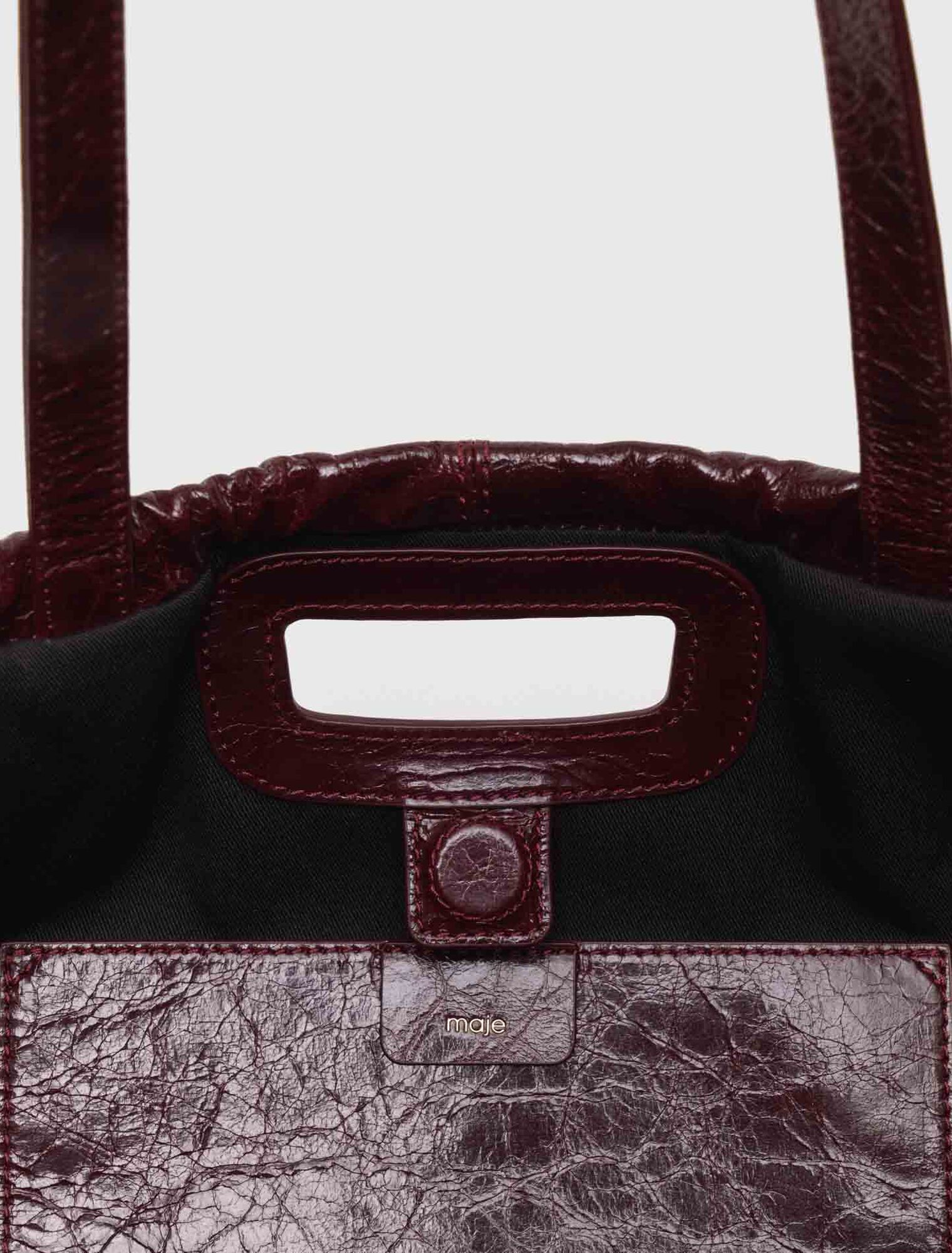 Bolso M Tote de cuero craquelado
