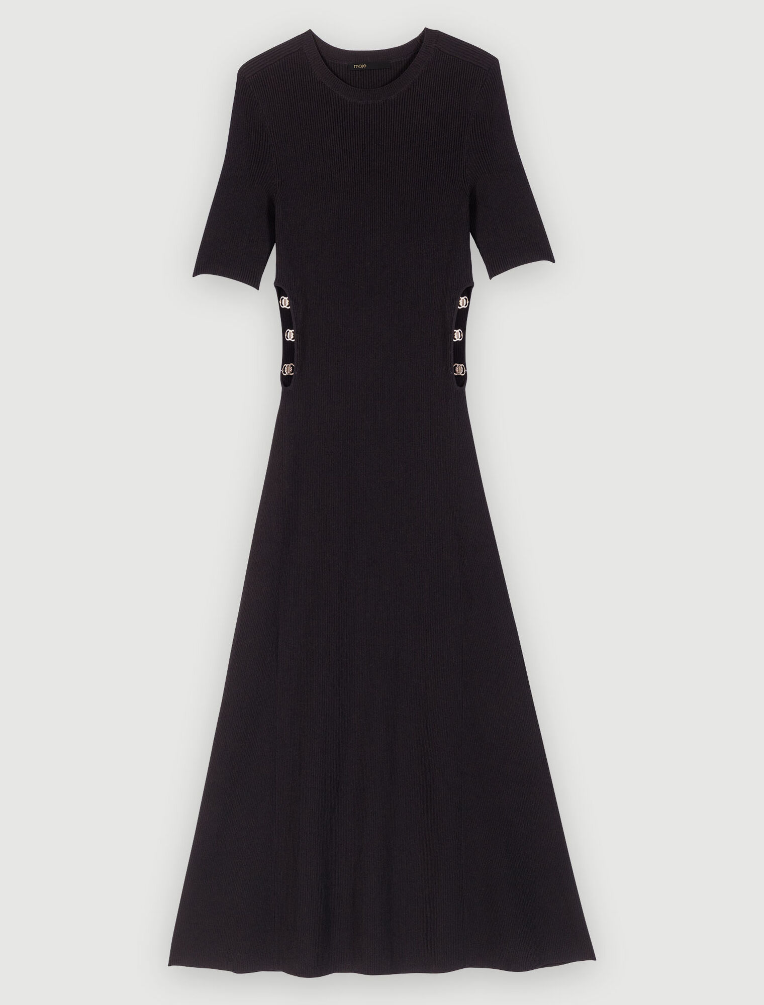 Vestido negro largo calado
