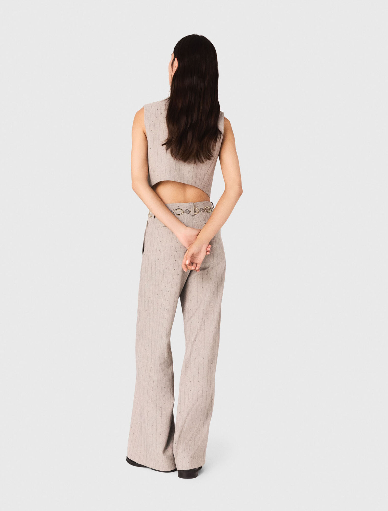Pantalón de traje con strass