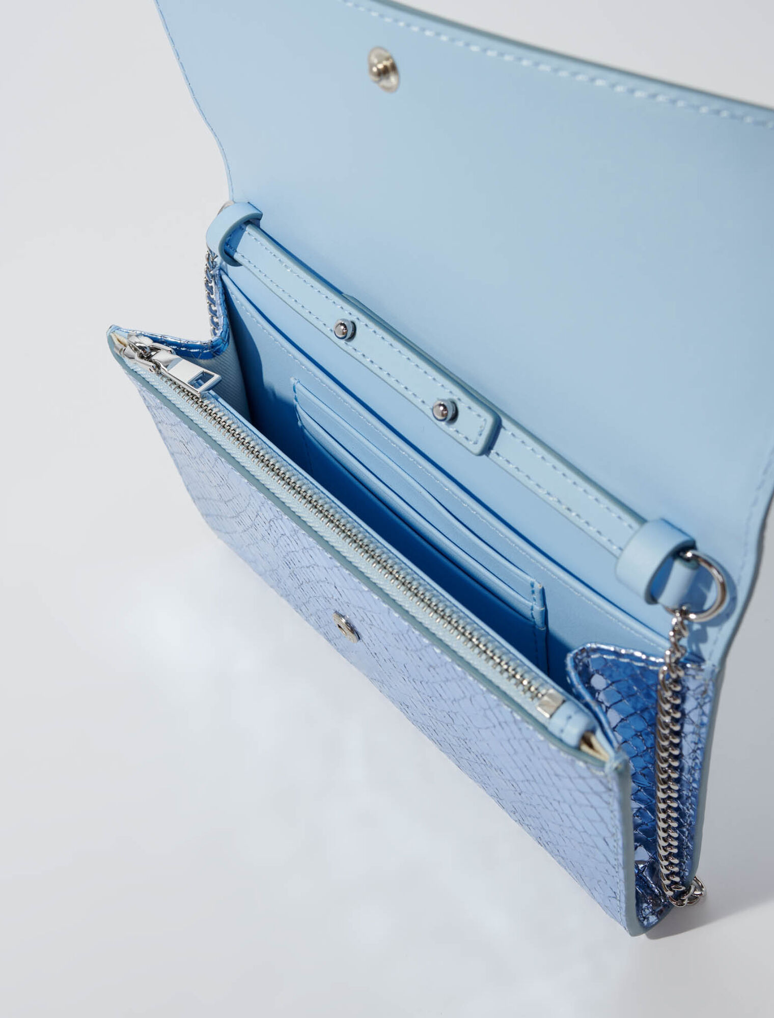 Cartera de piel estampado pitón