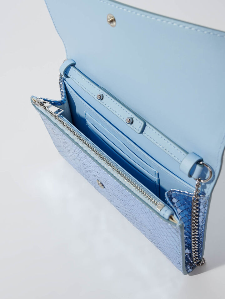 Cartera de piel estampado pitón
