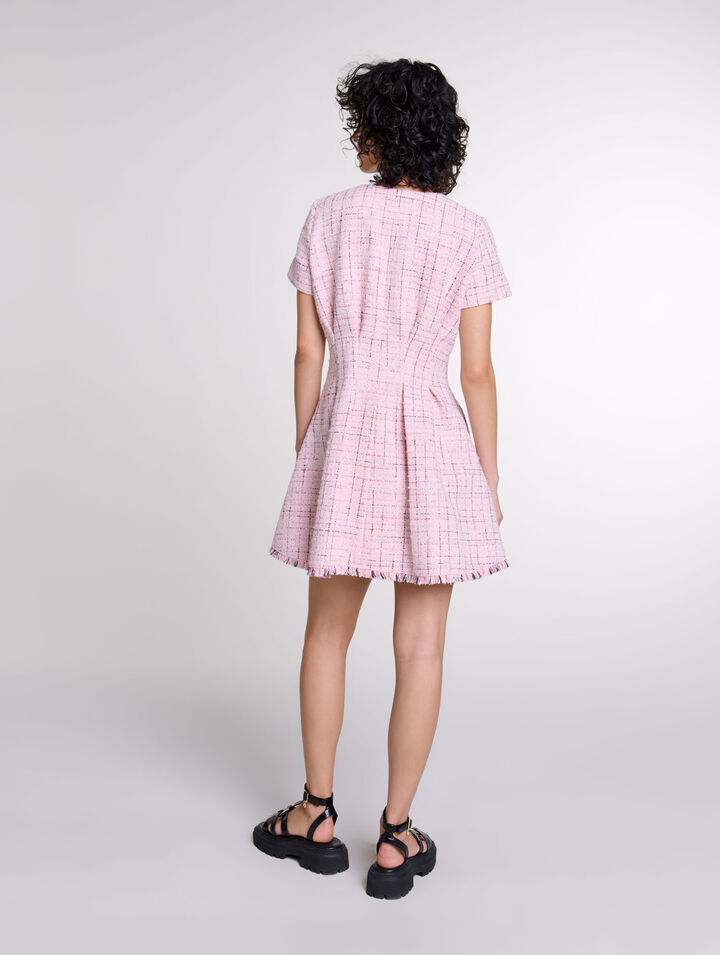 Vestido babydoll de tweed