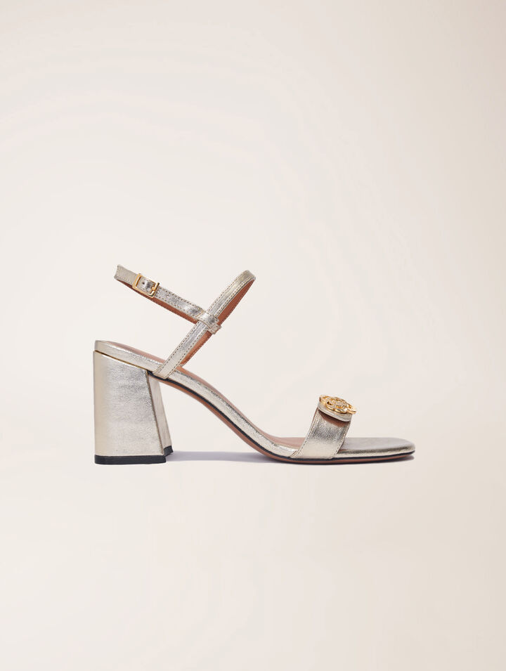 Sandalias de cuero metalizado