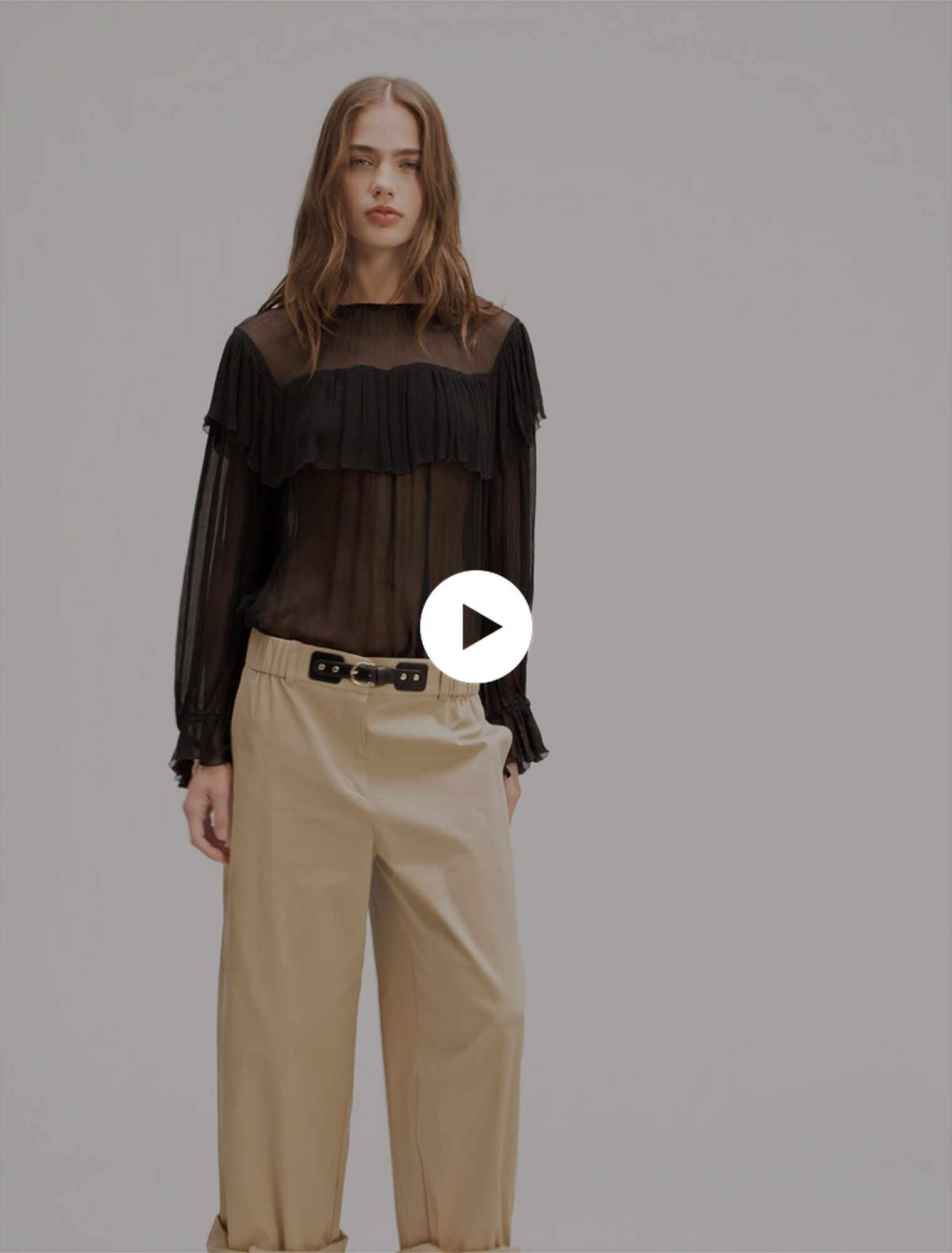 Top de muselina con volantes