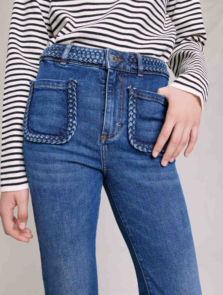 Vaquero con detalles trenzados