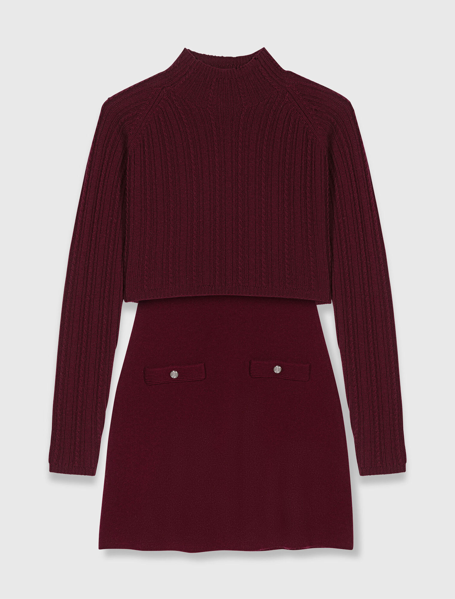Vestido de punto con jersey extraíble