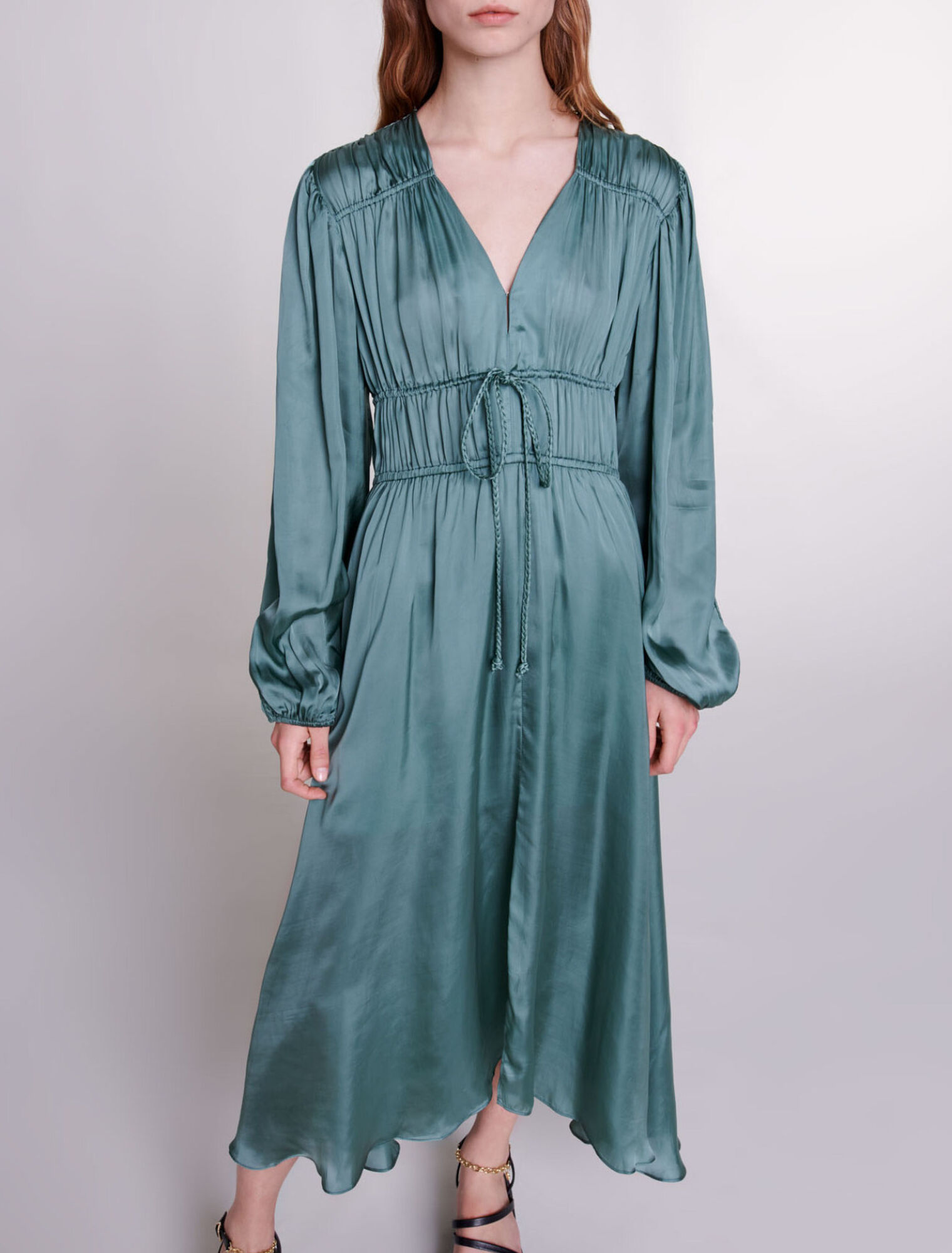 Vestido largo satinado