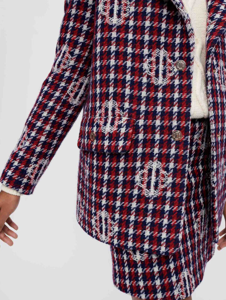Chaqueta jacquard de cuadros Clover