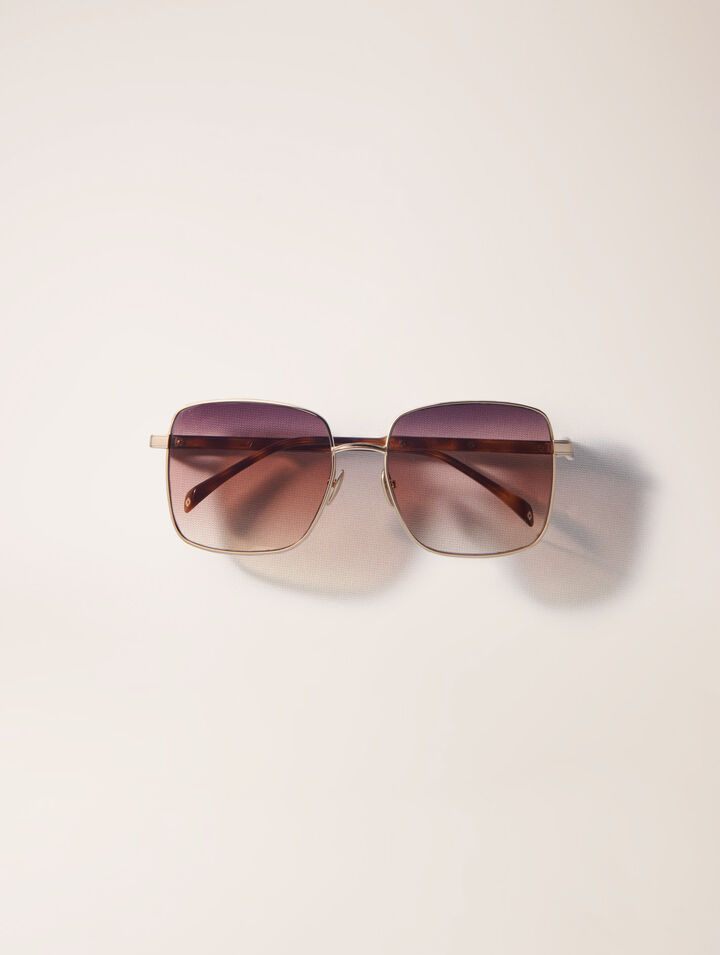 Gafas rectangulares en mezcla de metales