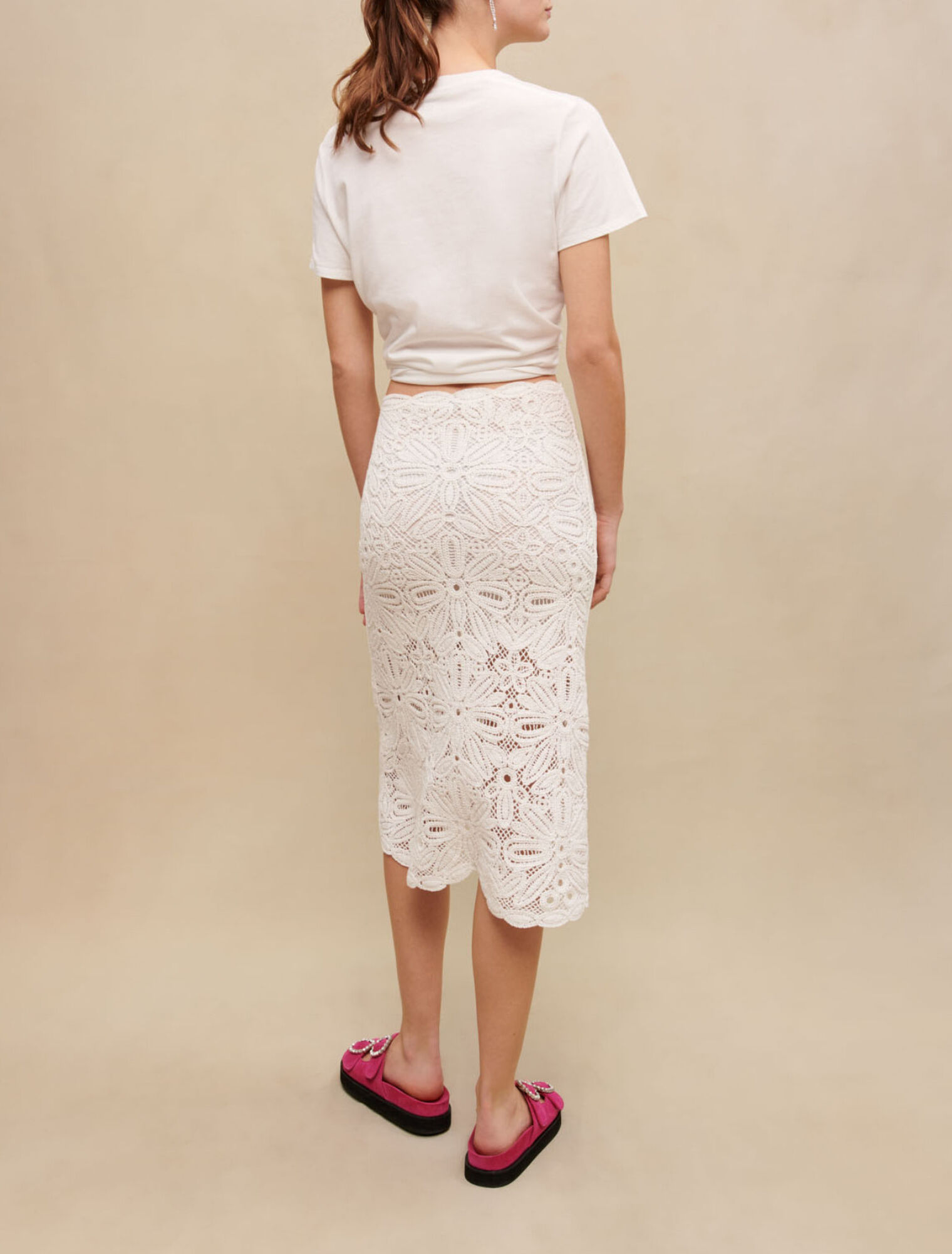 Falda midi de punto