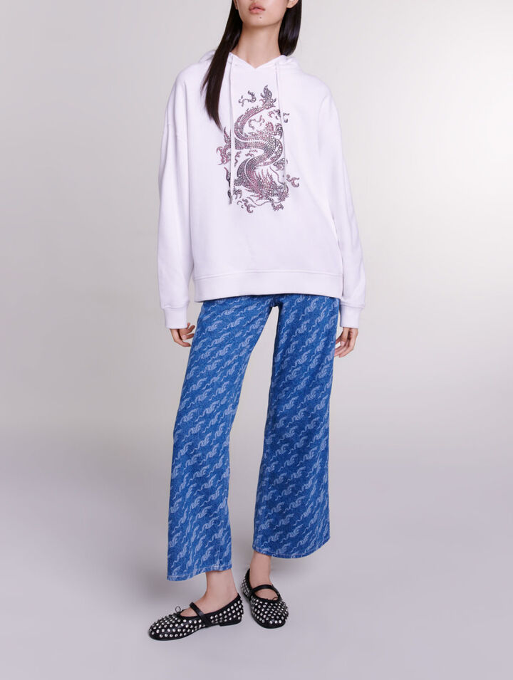Sudadera oversize con strass