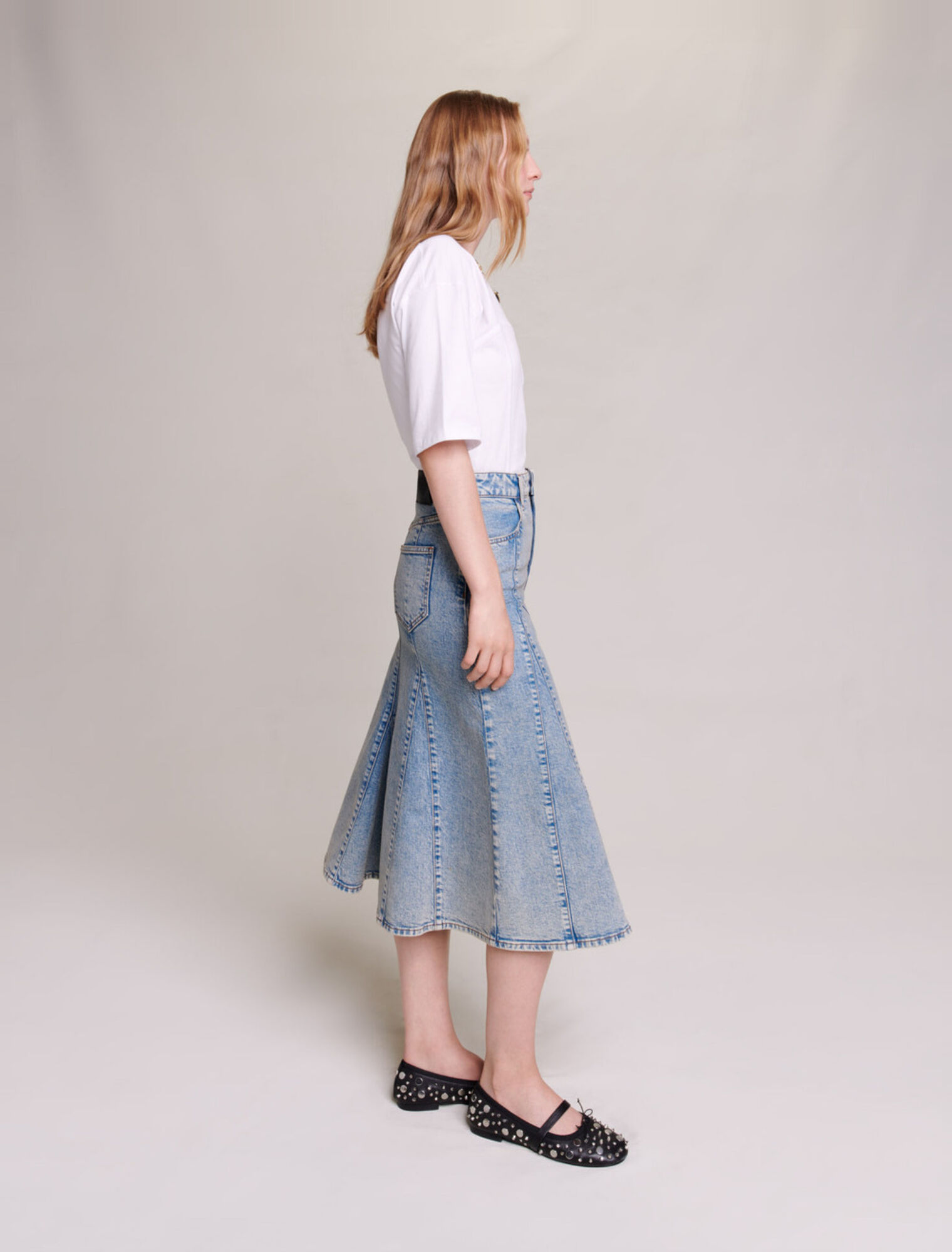 Falda vaquera midi