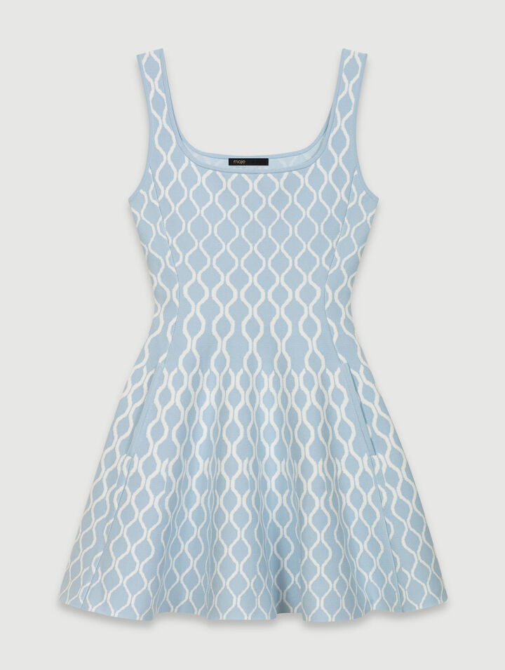 Vestido corto de punto jacquard