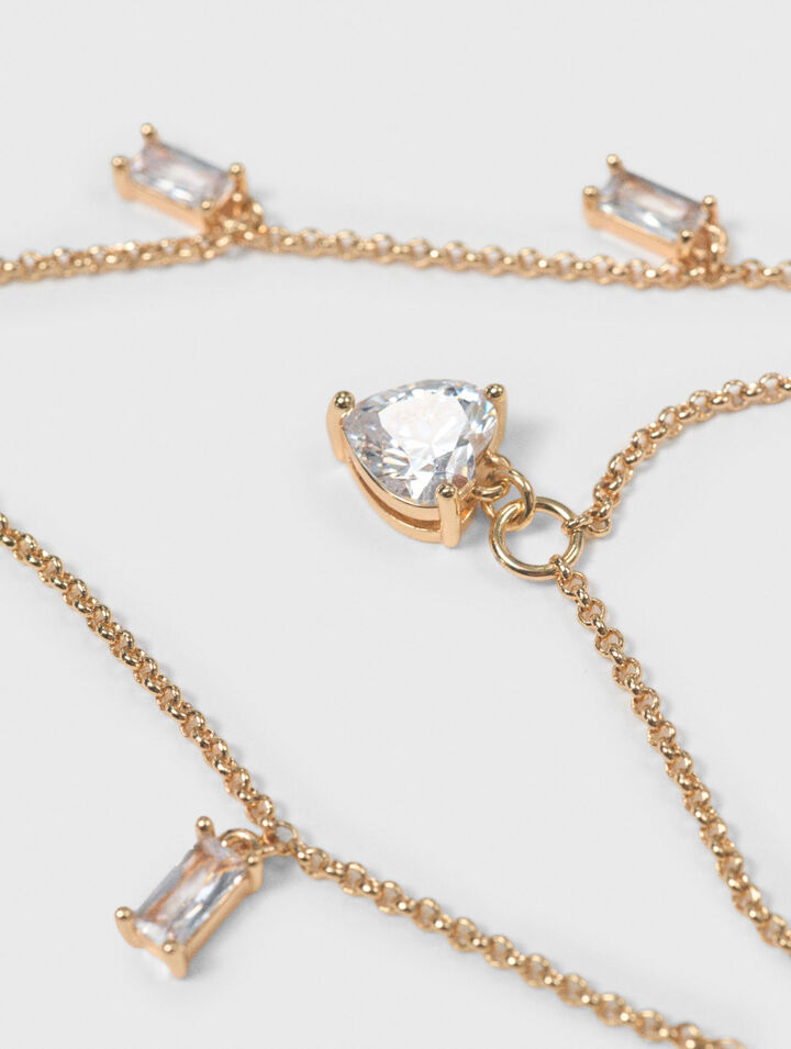 Collar doble con charms de strass