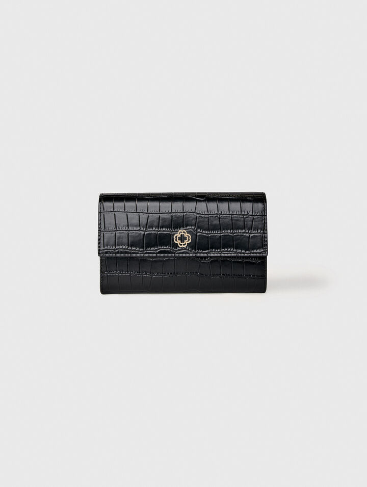 Bolso en cuero repujado de cocodrilo