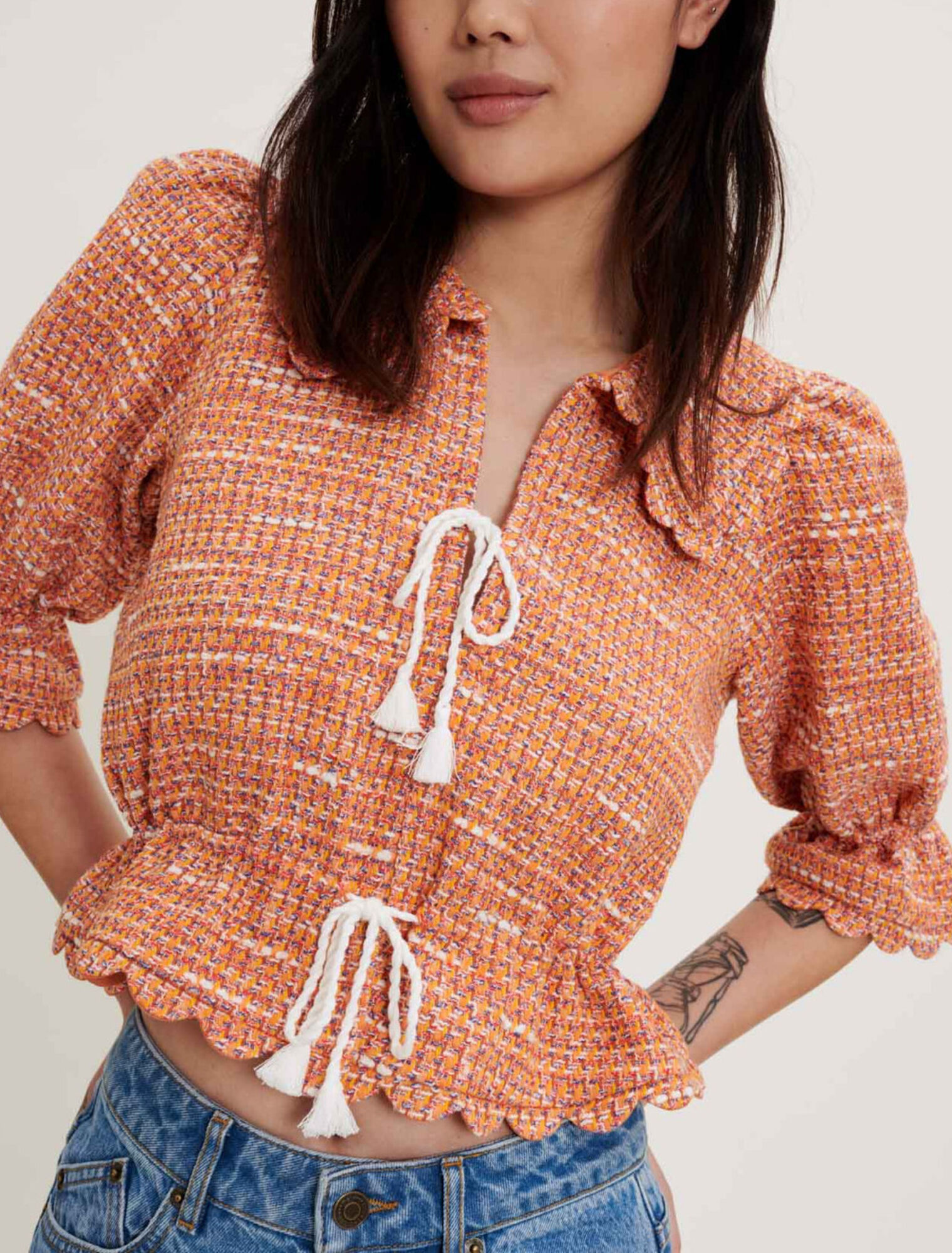 Chaqueta croquet de tweed pequeña