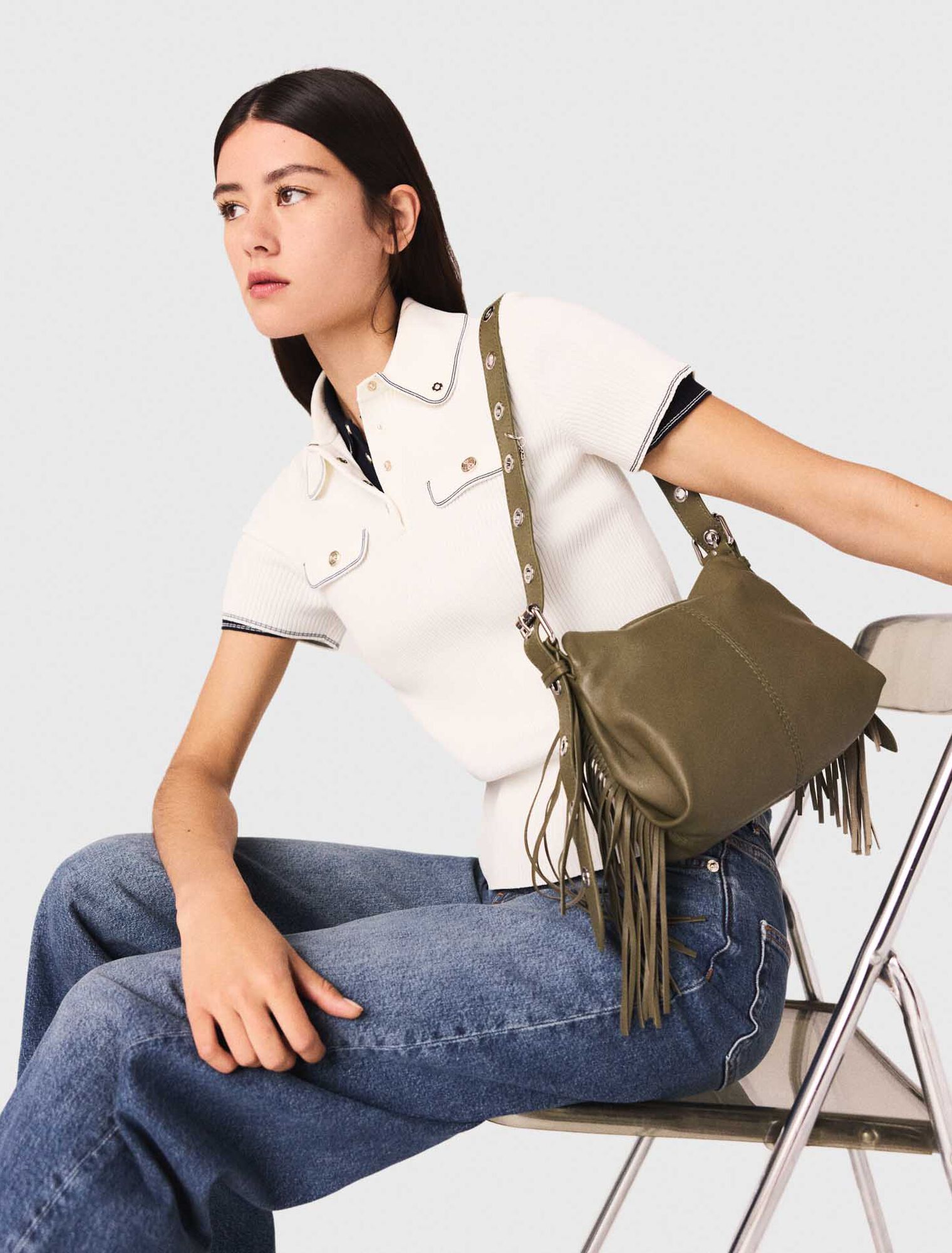 Bolso Miss M mini de cuero liso