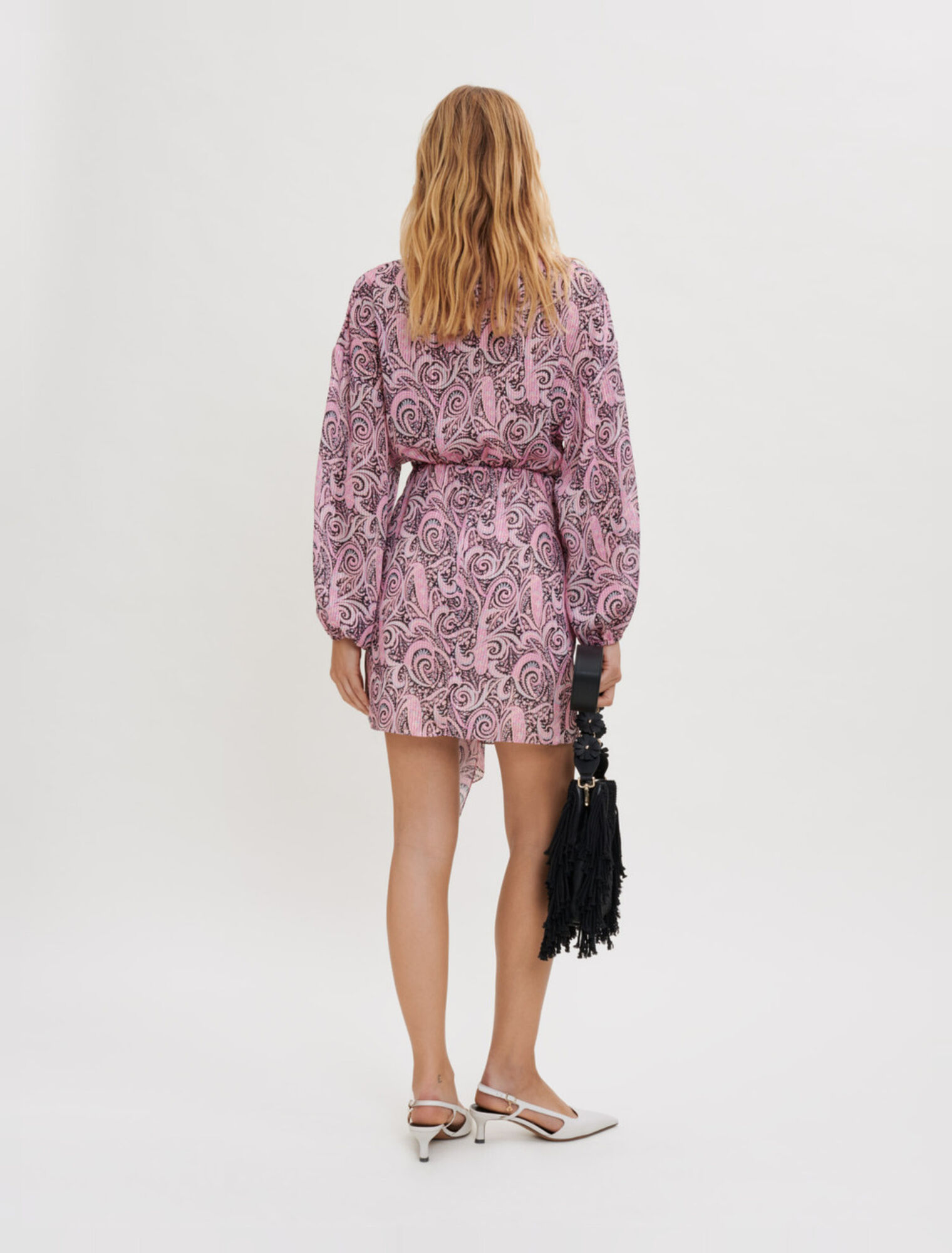 Vestido asimétrico estampado paisley