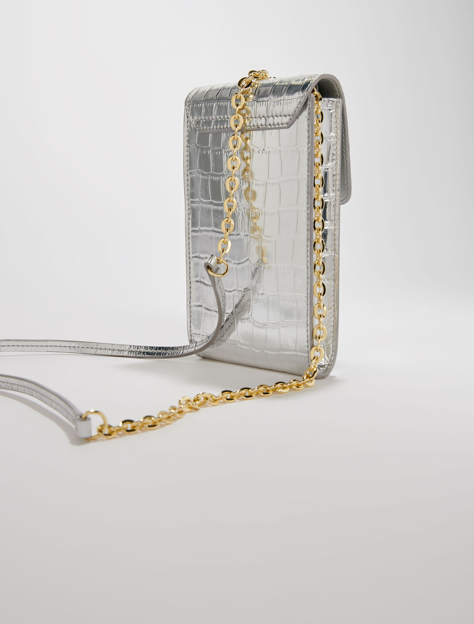 Bolso de cuero estampado metalizado