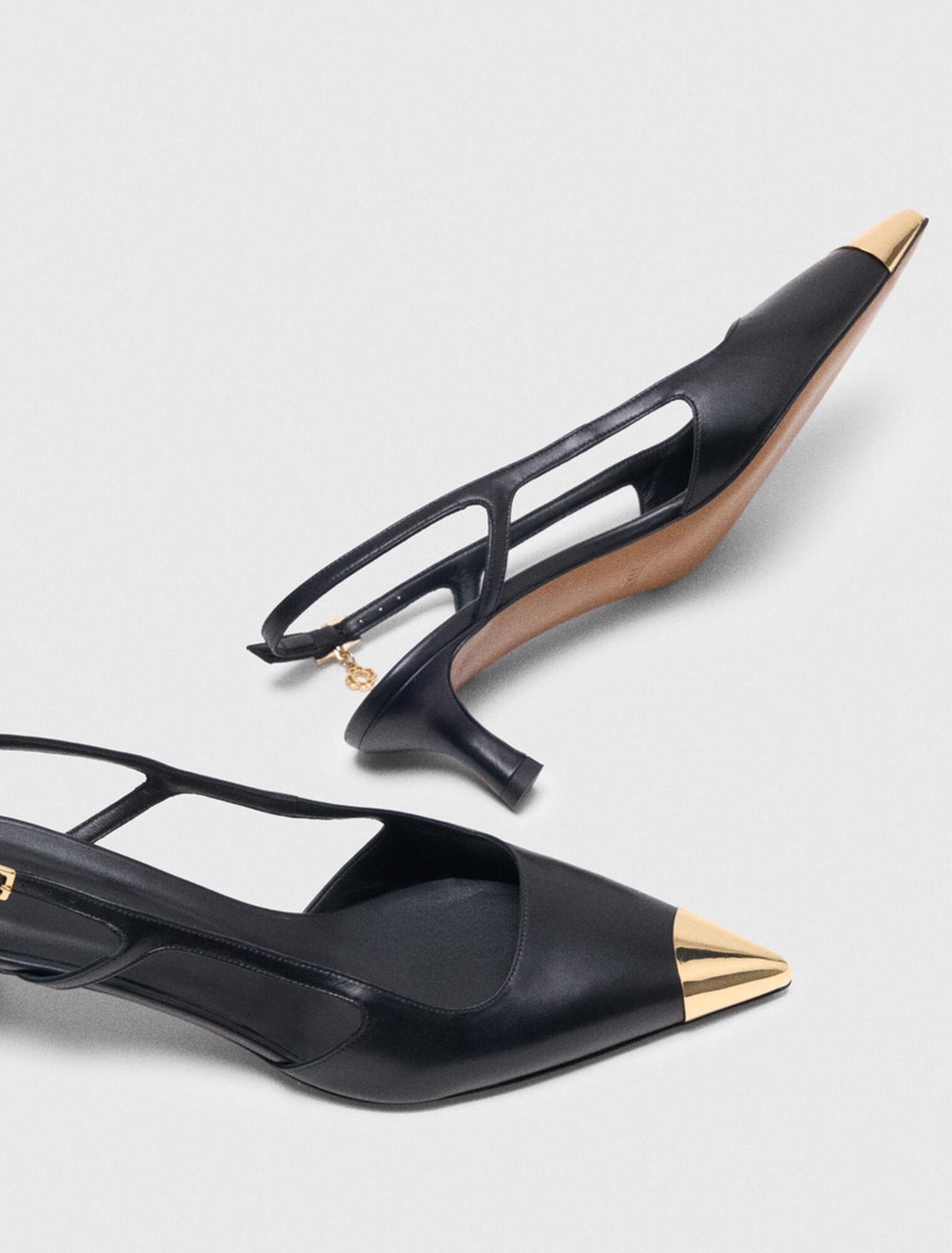 Zapatos de tacón slingback de piel