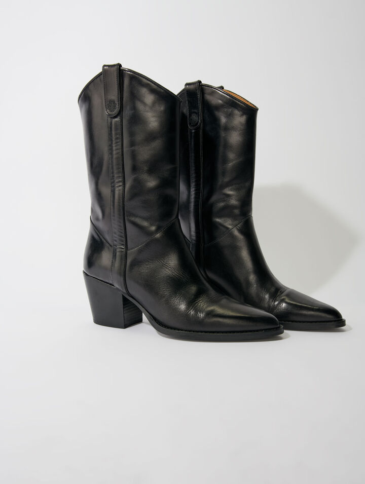 Botas de piel con tacón