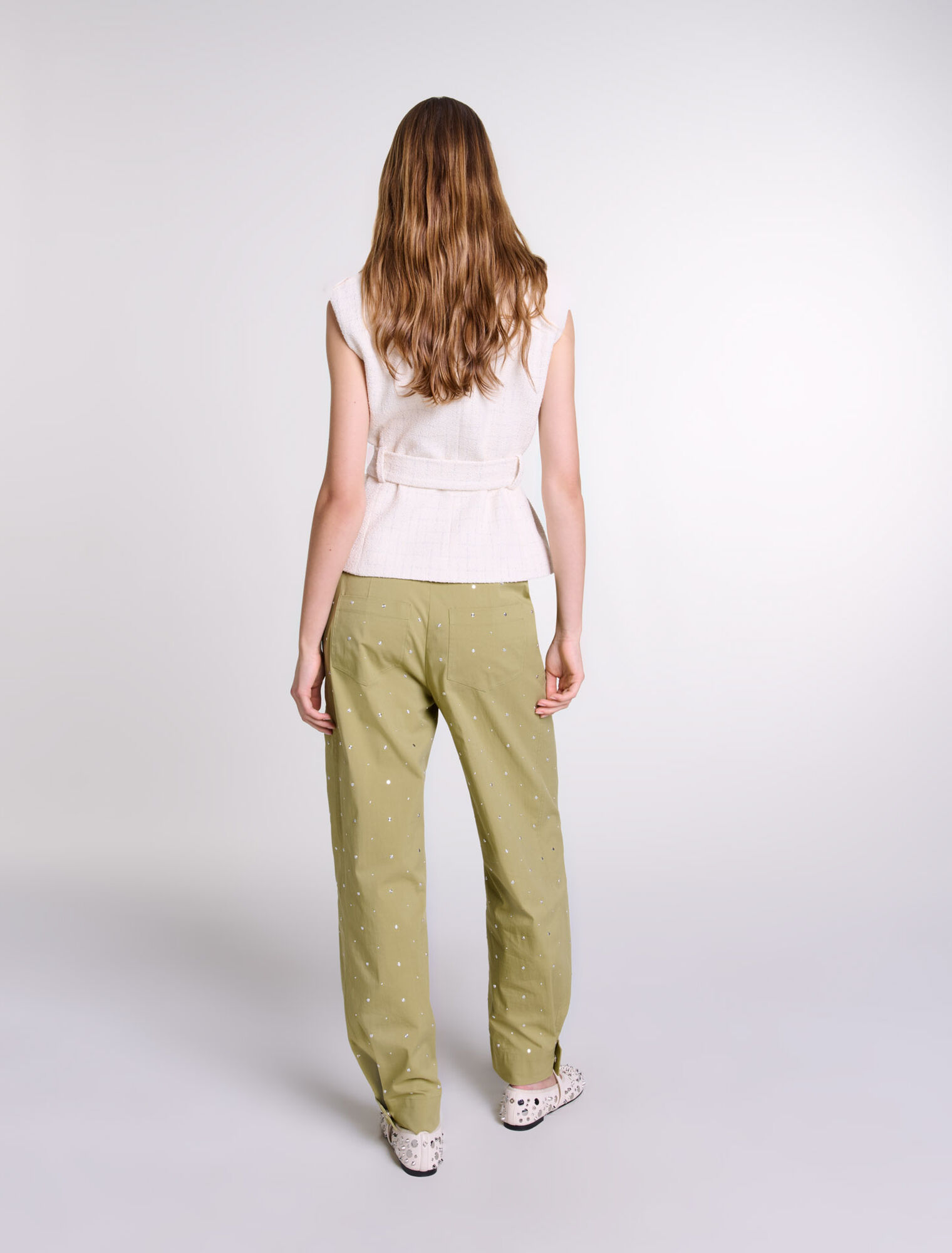Chaqueta de tweed sin mangas
