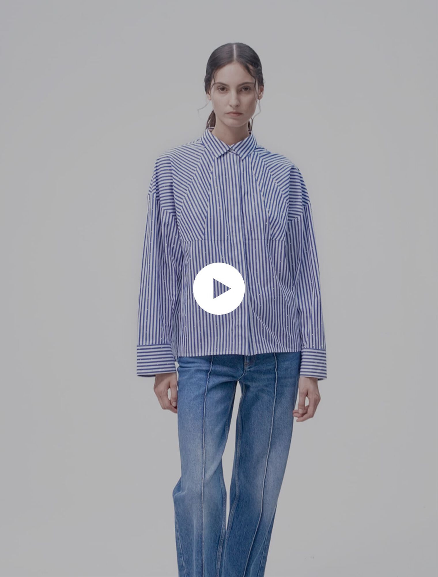 Camisa de rayas con pedrería