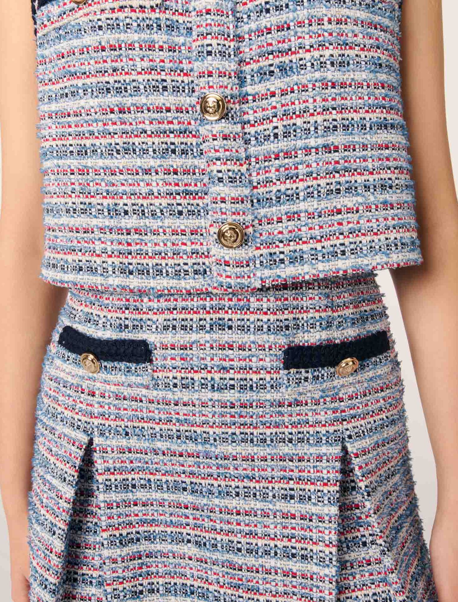 Vestido corto 2 en 1 de tweed