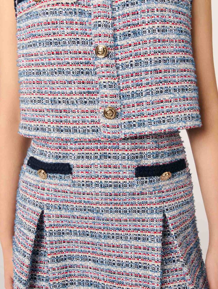 Vestido corto 2 en 1 de tweed