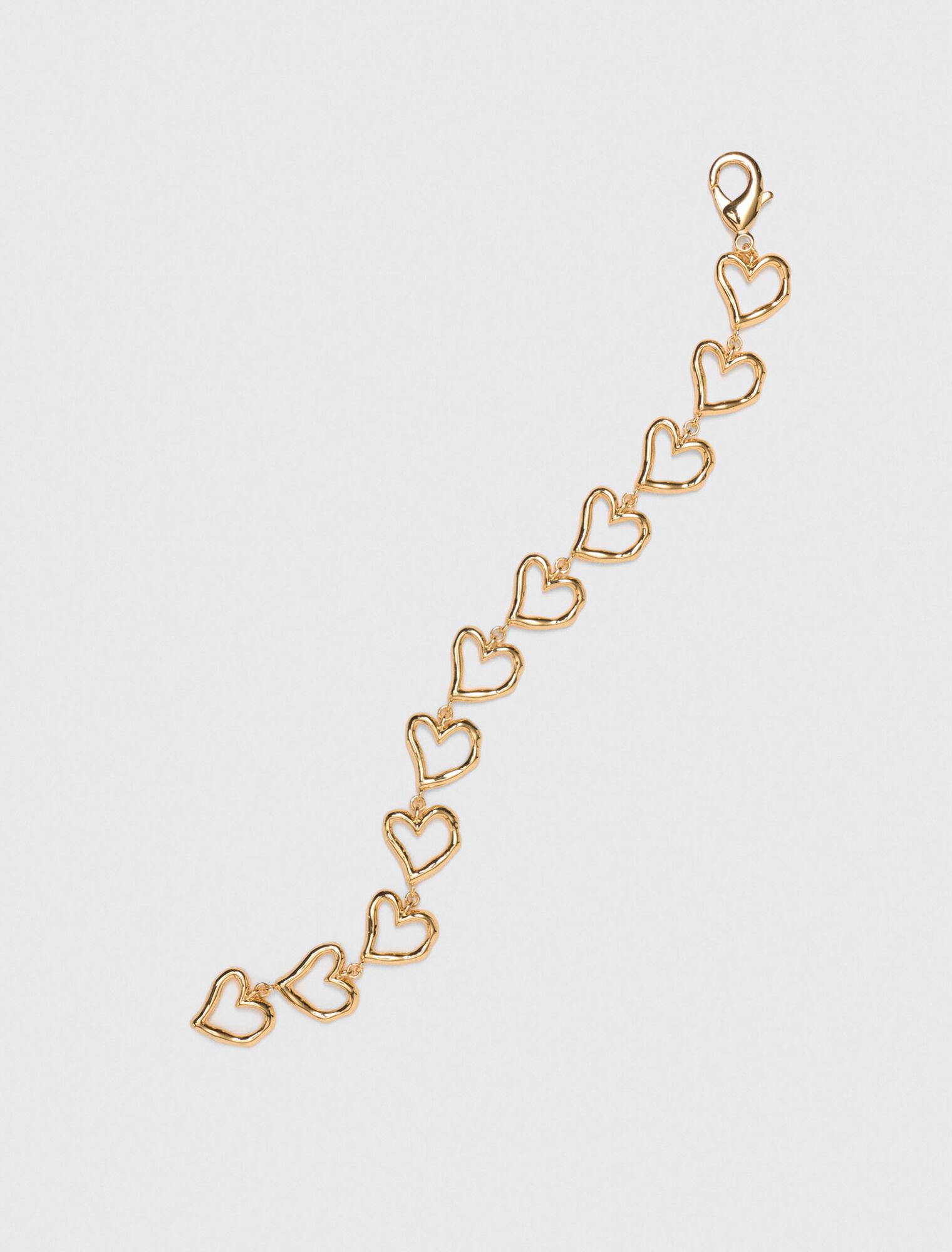 Pulsera corazón de latón dorado